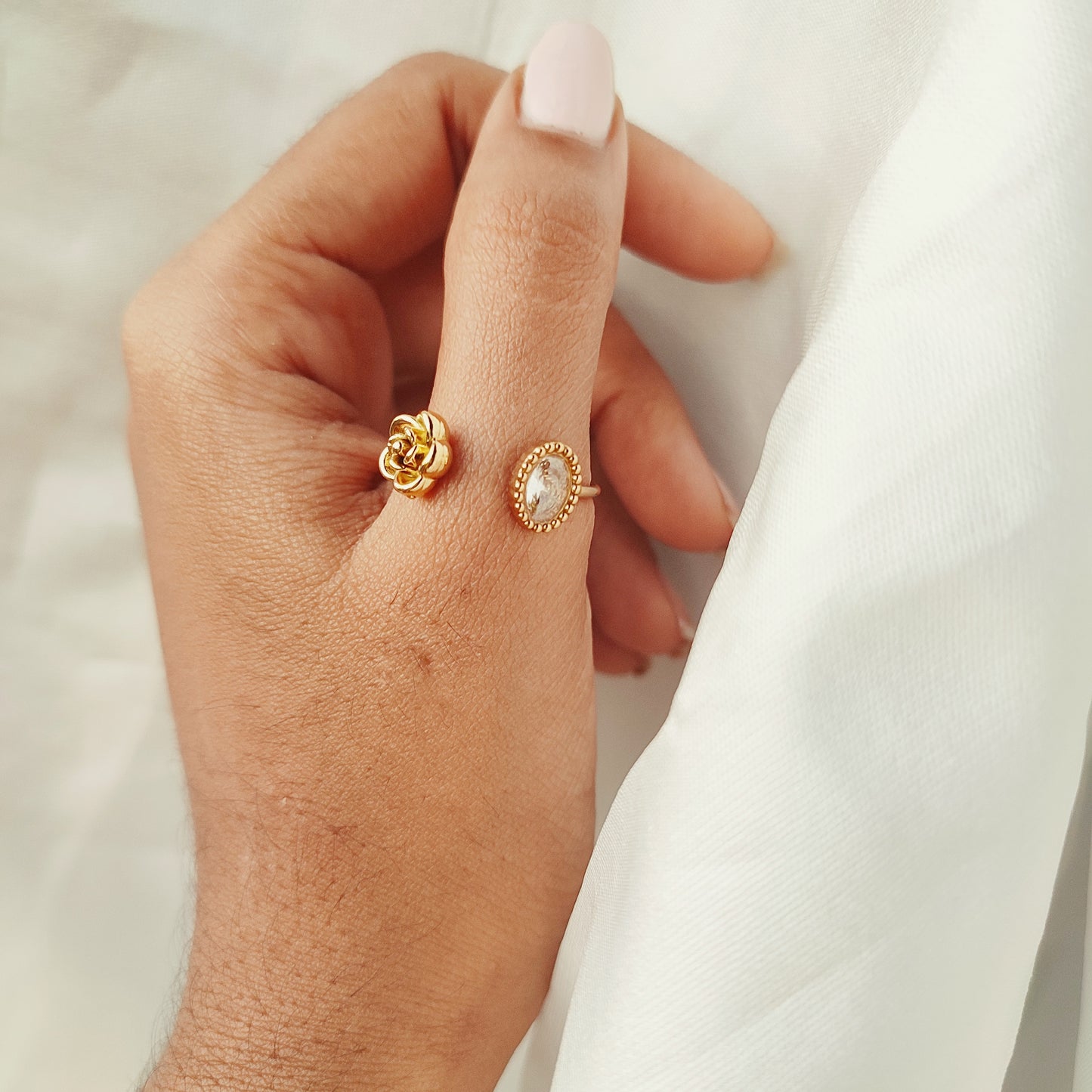 Golden Blossom Duo Ring