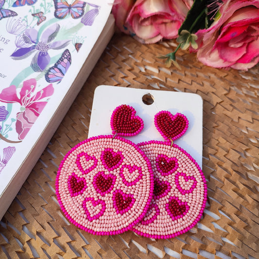 Heart Pizza Beaded Earrings
