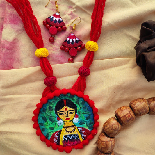 Vanika Traditional Handmade - Handpainted Necklace Set With Earrings