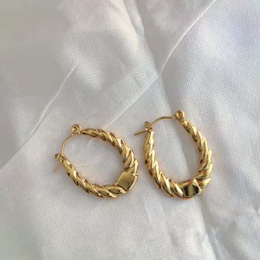 Classic Braided Oval Hoop Earring