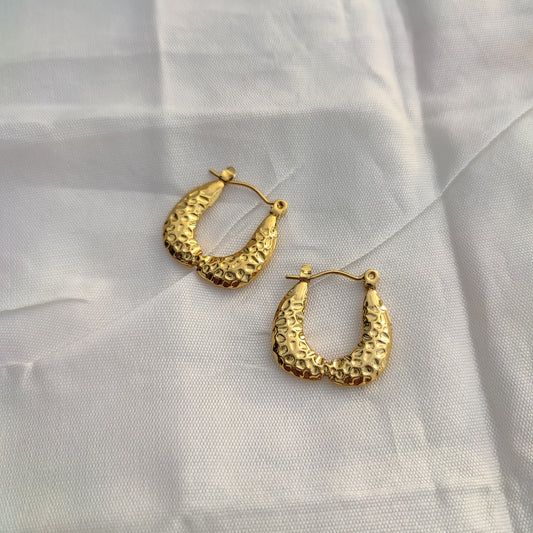 Textured Teardrop Hoop Earring