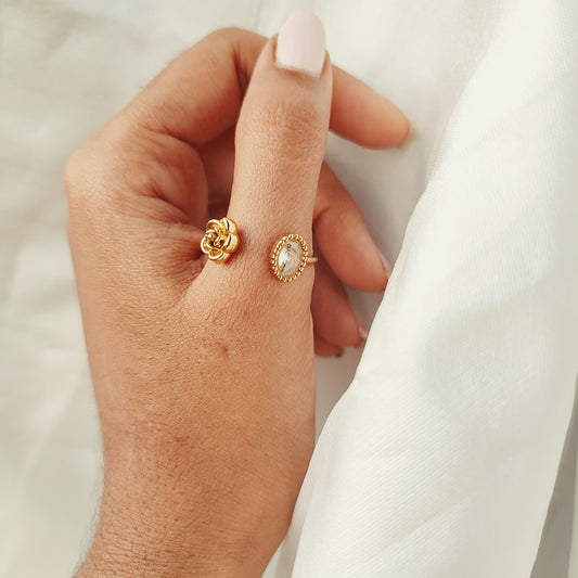 Golden Blossom Duo Ring