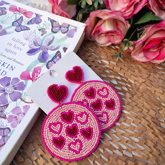 Heart Pizza Beaded Earrings