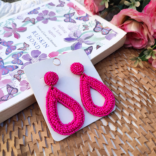 Blush Pump Drop  Beads Earrings