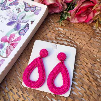 Blush Pump Drop  Beads Earrings