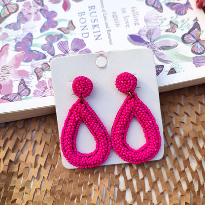 Blush Pump Drop  Beads Earrings