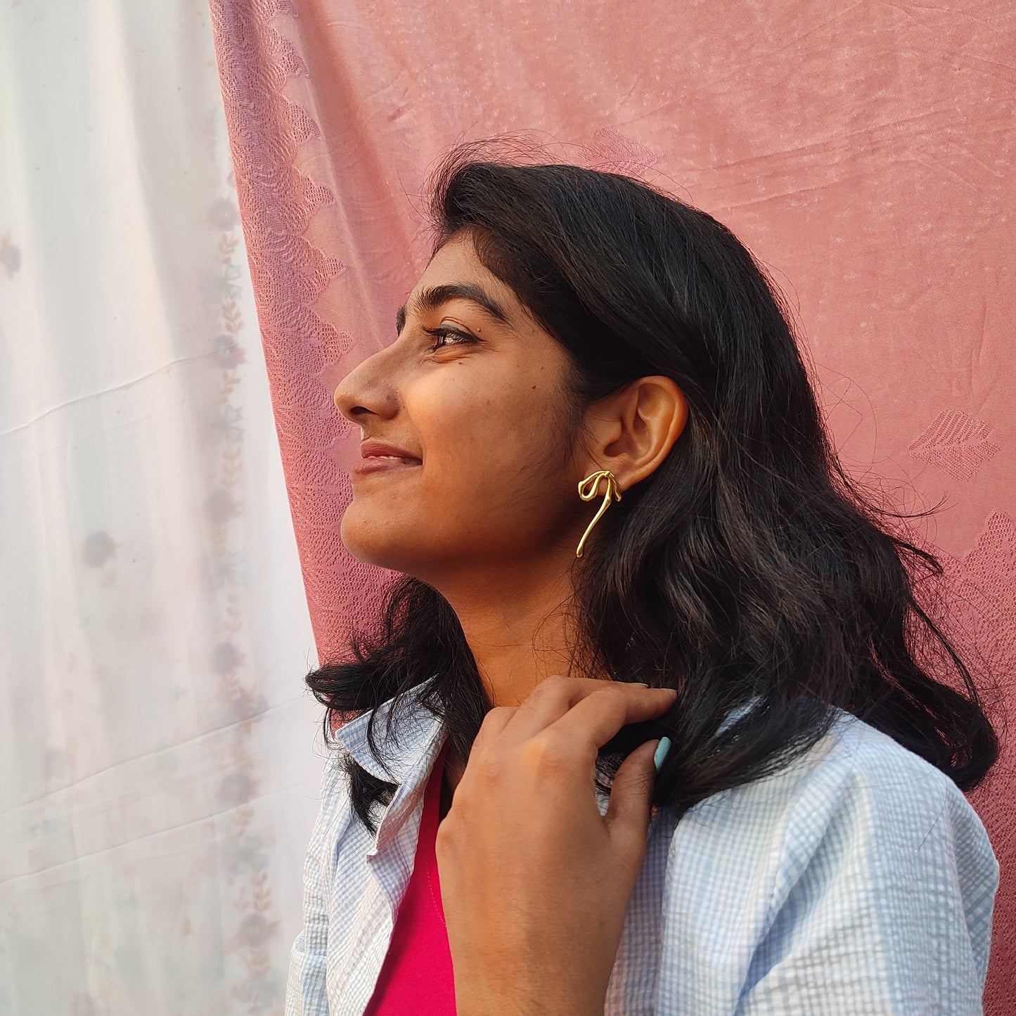 HALF TIE BOW ANTI TARNISH EARRINGS