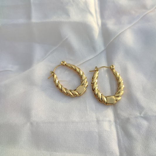 Classic Braided Oval Hoop Earring