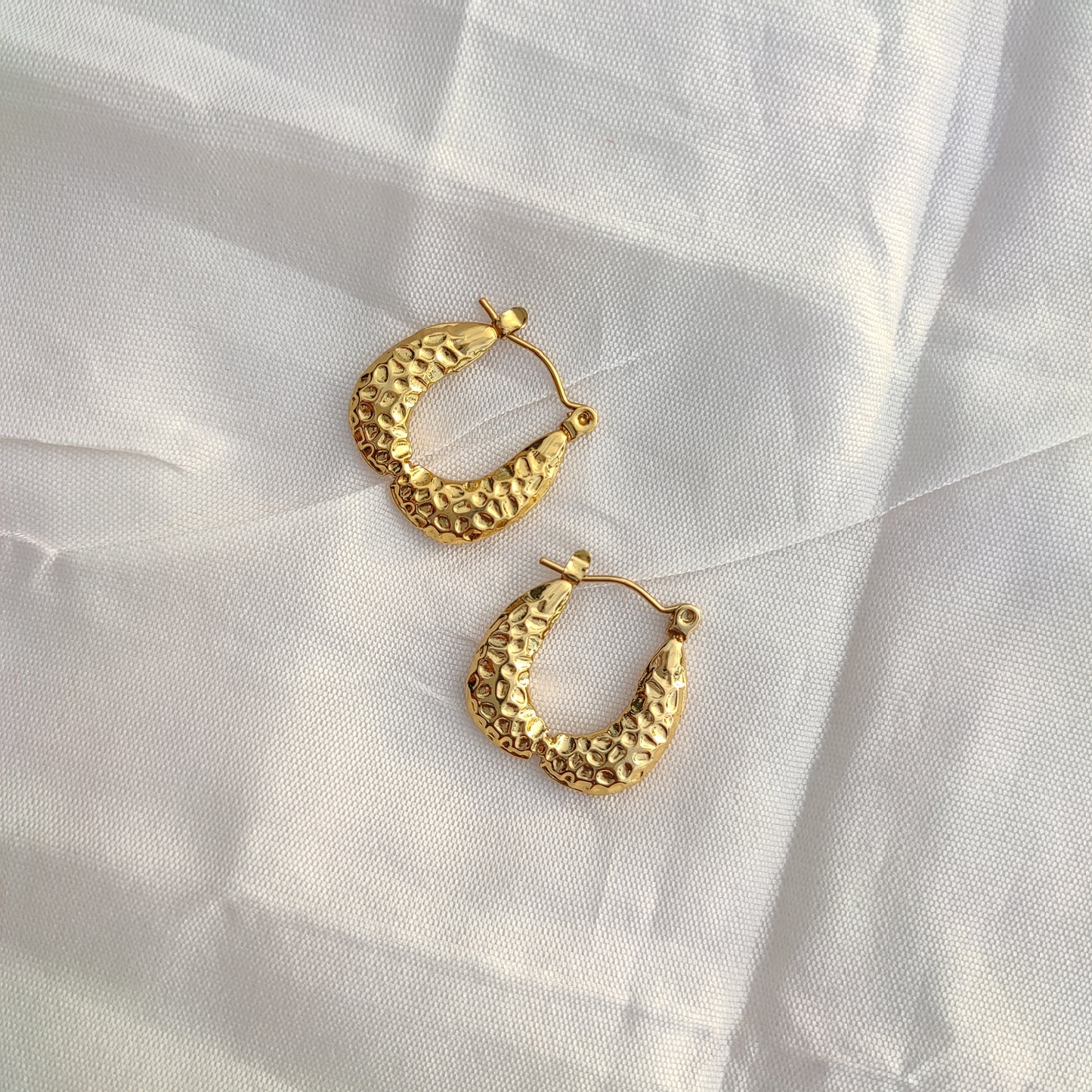 Textured Teardrop Hoop Earring